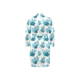 Coral Reef Pattern Print Design 04 Men's Long Sleeve Belted Night Robe