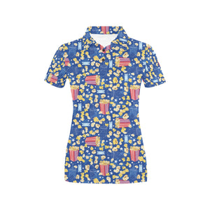 Popcorn Pattern Print Design 01 Women's All Over Print Polo Shirt