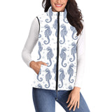 Seahorse pattern background Women's Padded Vest