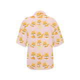 Cute shiba inu dog pattern Women's All Over Print Hawaiian Shirt