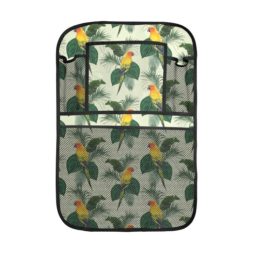Beautiful parrot palm leaves pattern Car Seat Back Organizer