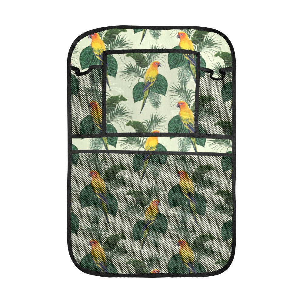 Beautiful parrot palm leaves pattern Car Seat Back Organizer