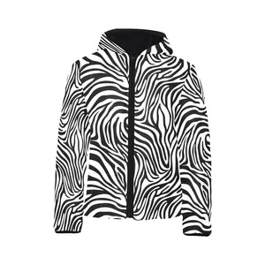 Zebra skin pattern Kids' Boys' Girls' Padded Hooded Jacket