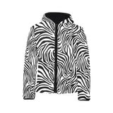 Zebra skin pattern Kids' Boys' Girls' Padded Hooded Jacket