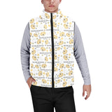 Golden Retriever Pattern Print Design 04 Men's Padded Vest