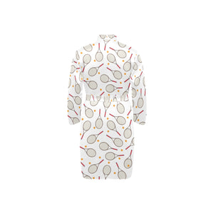 Tennis Pattern Print Design 04 Men's Long Sleeve Belted Night Robe