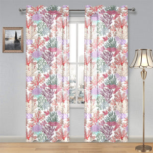 Coral Reef Pattern Print Design 03 Gauze Curtain