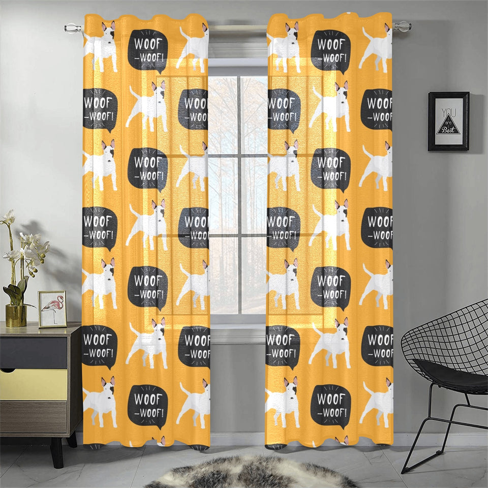 Bull Terrier Pattern Print Design 03 Gauze Curtain