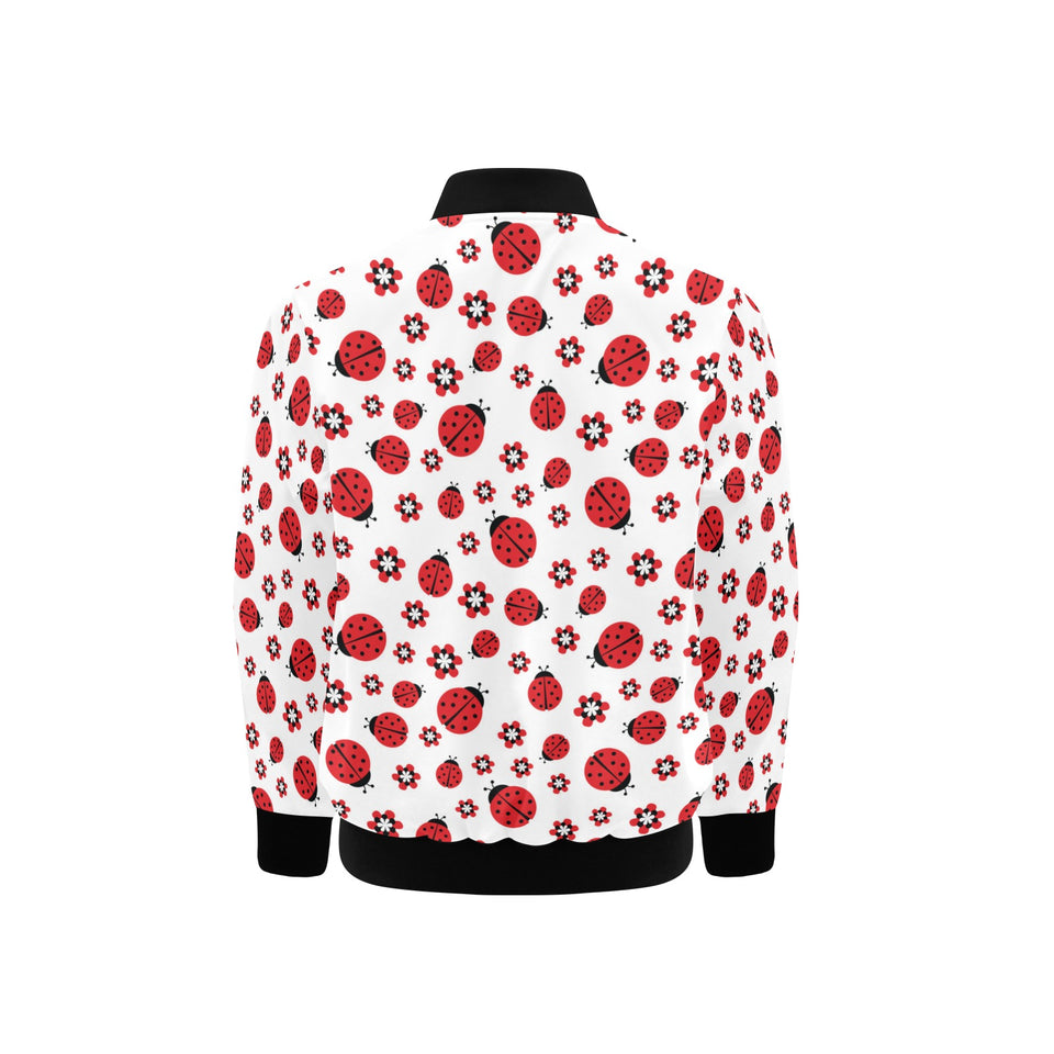 Ladybug Pattern Print Design 04 Kids' Boys' Girls' Bomber Jacket