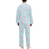 Cute cow flower pattern Men's Long Pajama Set