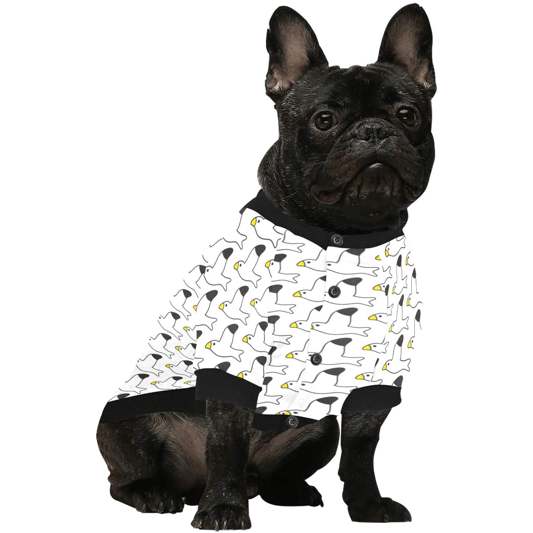 Seagull Pattern Print Design 05 All Over Print Pet Dog Round Neck Fuzzy Shirt