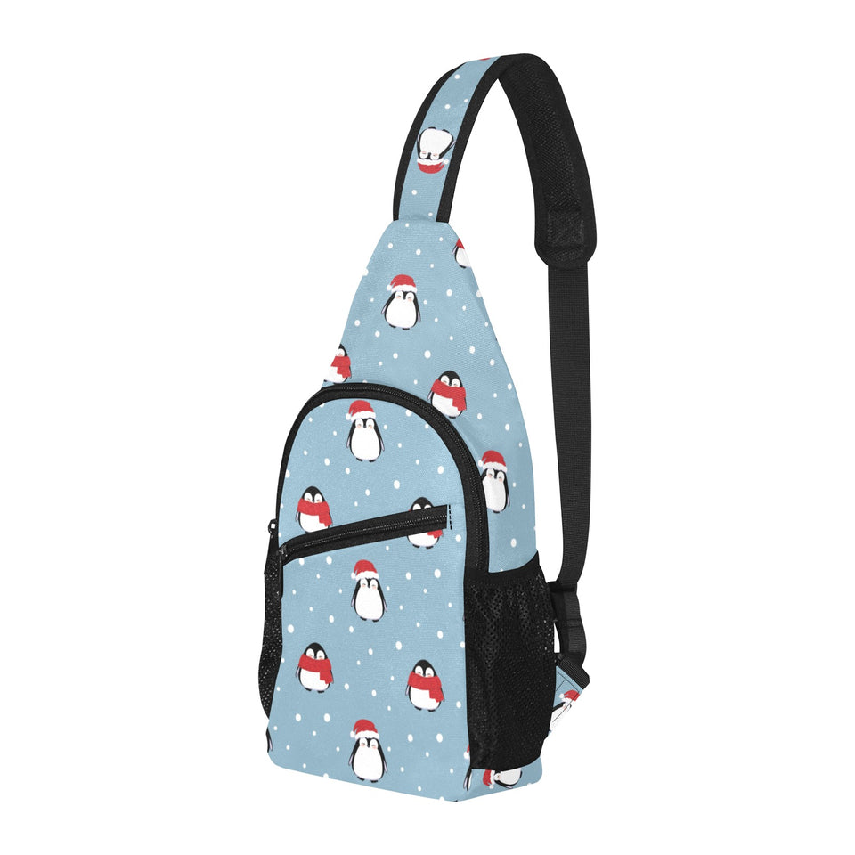 Cute penguin christmas snow pattern All Over Print Chest Bag
