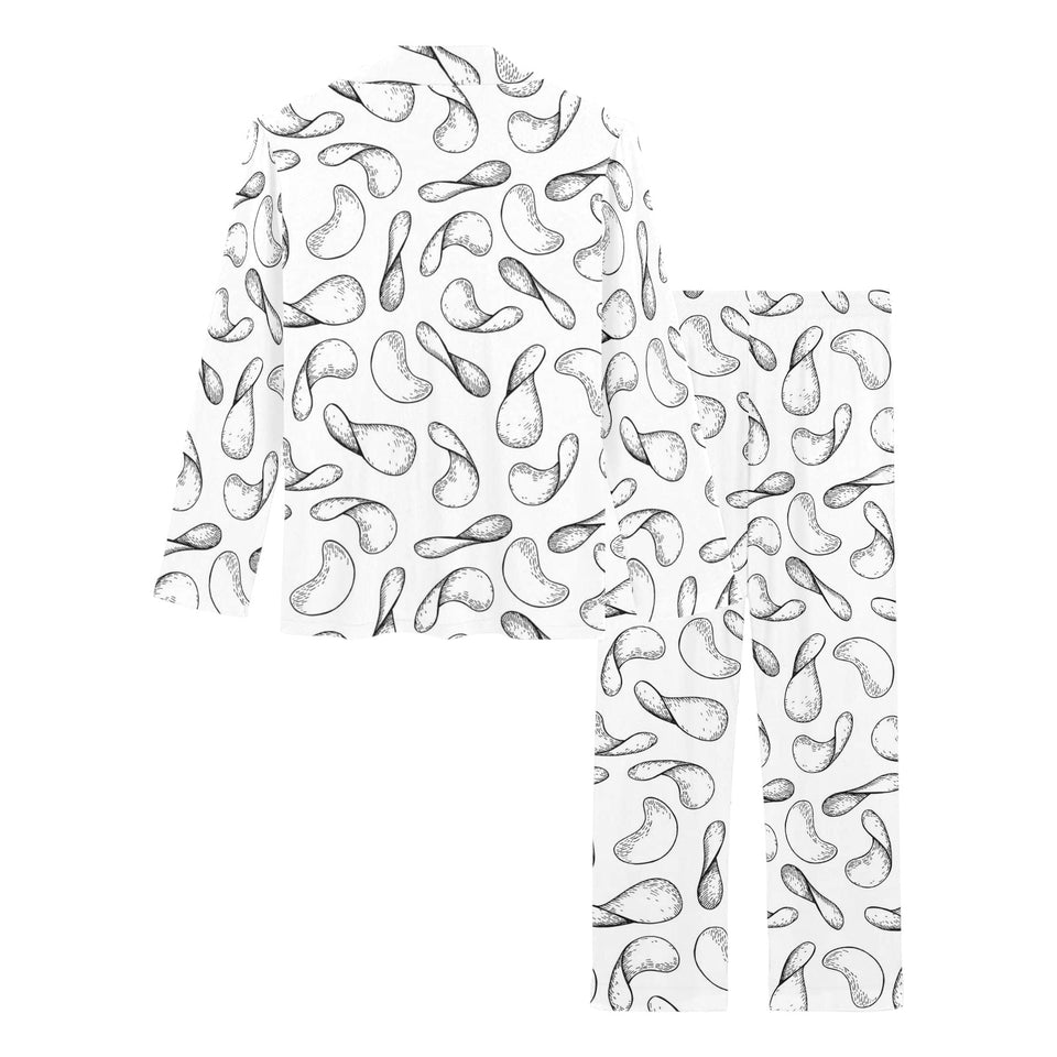 Potato Chips Pattern Print Design 04 Women's Long Pajama Set