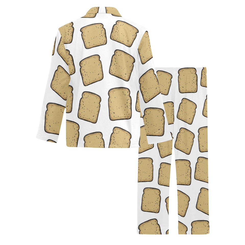 Bread Toast Pattern Print Design 03 Men's Long Pajama Set