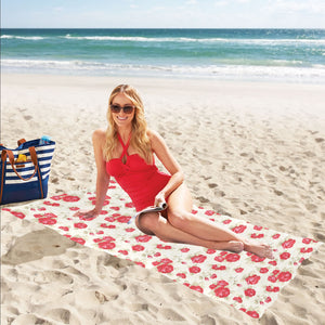 Rose Pattern Print Design 01 Beach Towel