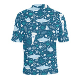 Cute shark pattern Men's All Over Print Polo Shirt