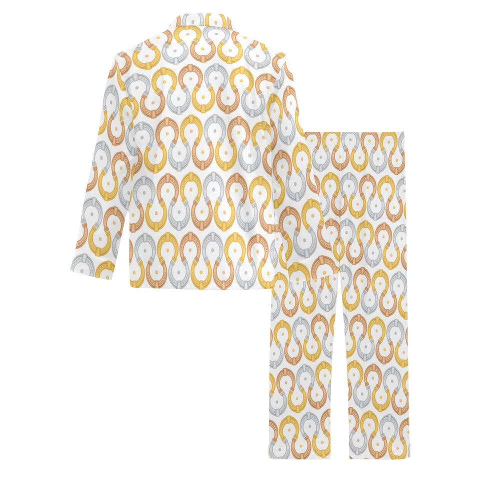 Horseshoes Pattern Print Design 03 Men's Long Pajama Set