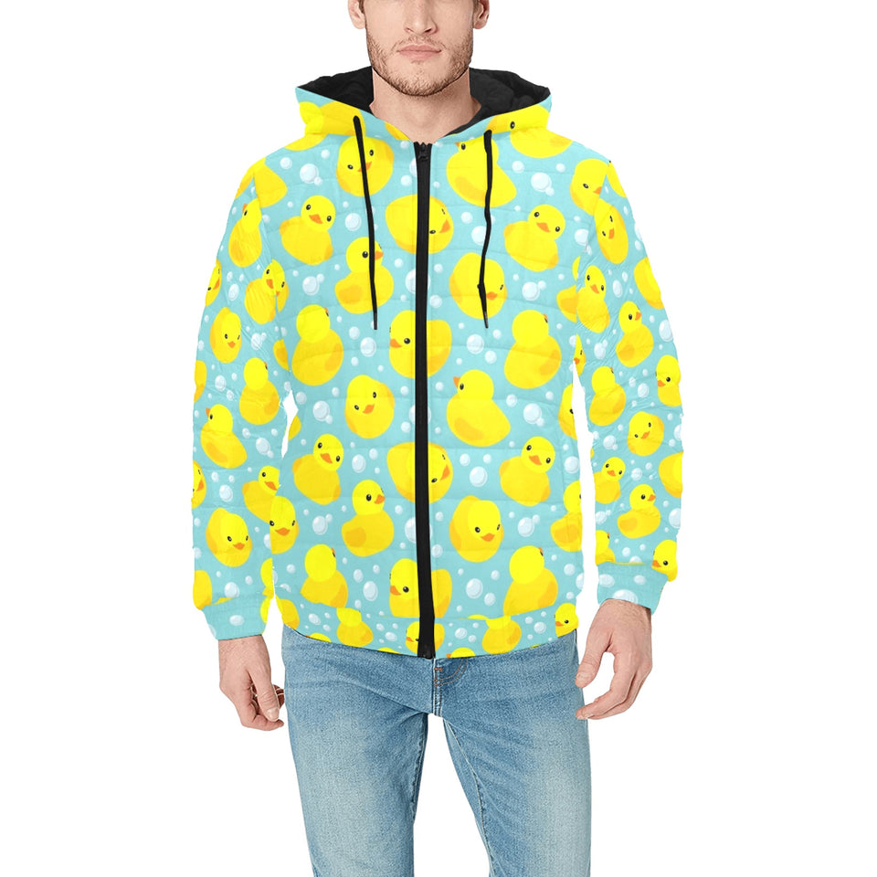 Duck Pattern Print Design 03 Men's Padded Hooded Jacket