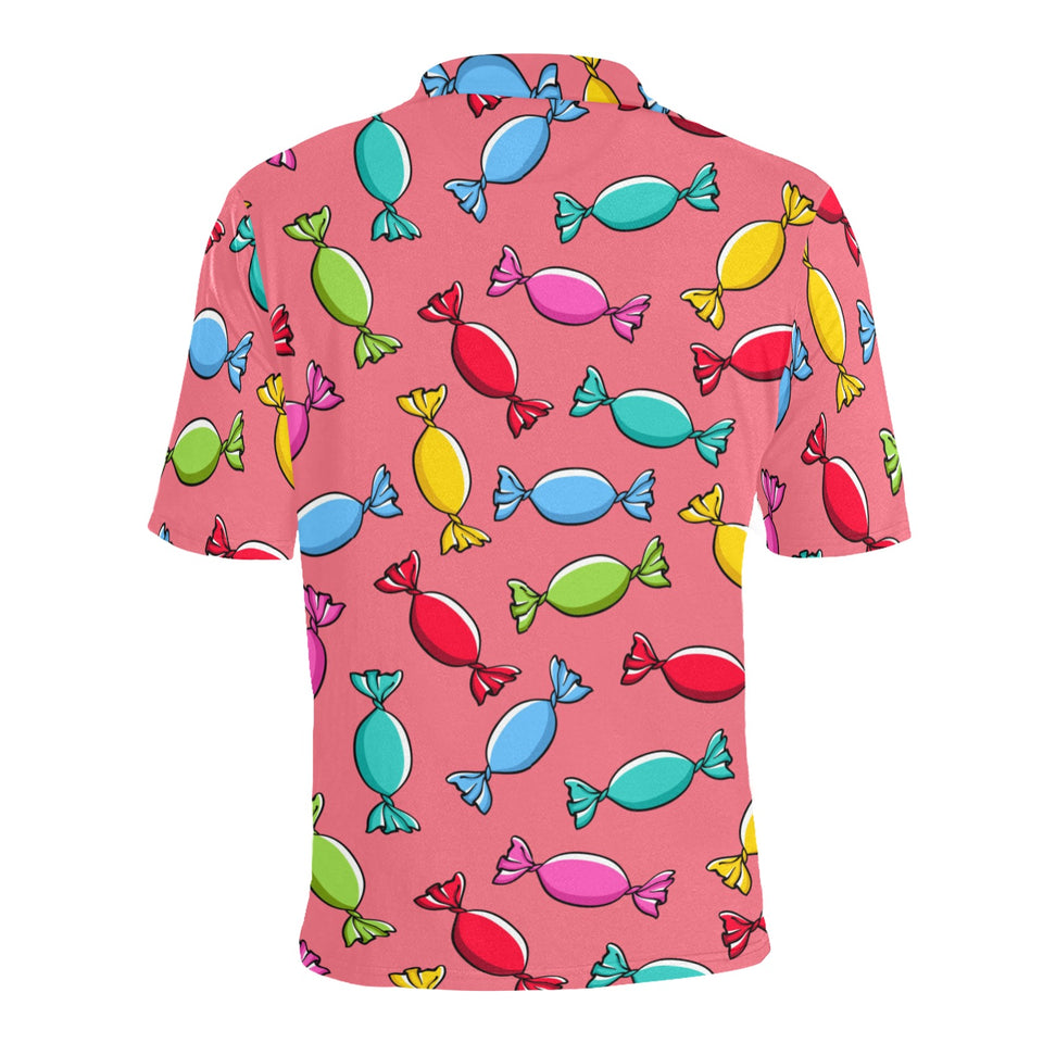 Colorful wrapped candy pattern Men's All Over Print Polo Shirt