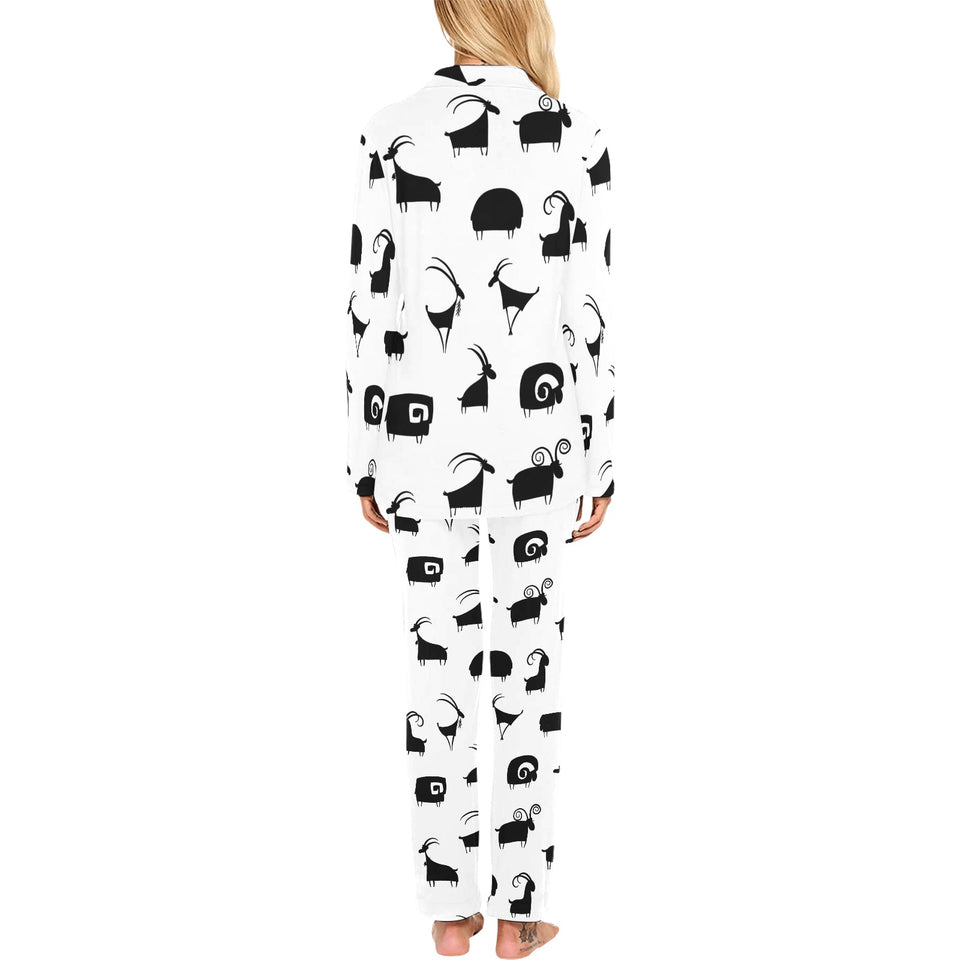 Goat ram pattern Women's Long Pajama Set