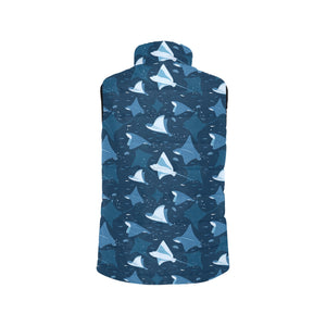 Stingray Pattern Print Design 04 Women's Padded Vest