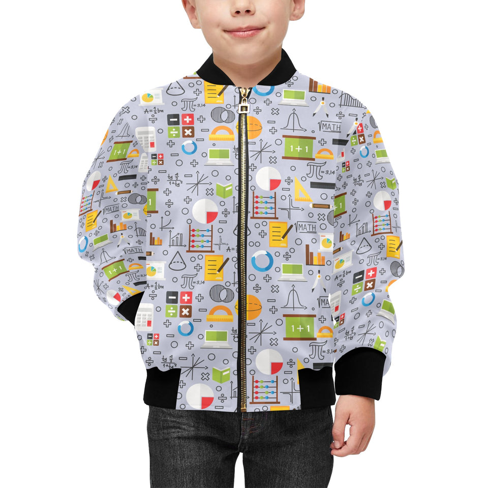 Math Pattern Print Design 04 Kids' Boys' Girls' Bomber Jacket