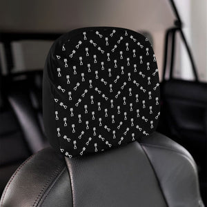 Engine Piston Black Theme Pattern Print Design 03 Car Headrest Cover