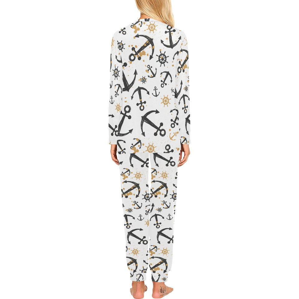 Anchors Rudders pattern Women's All Over Print Pajama Set