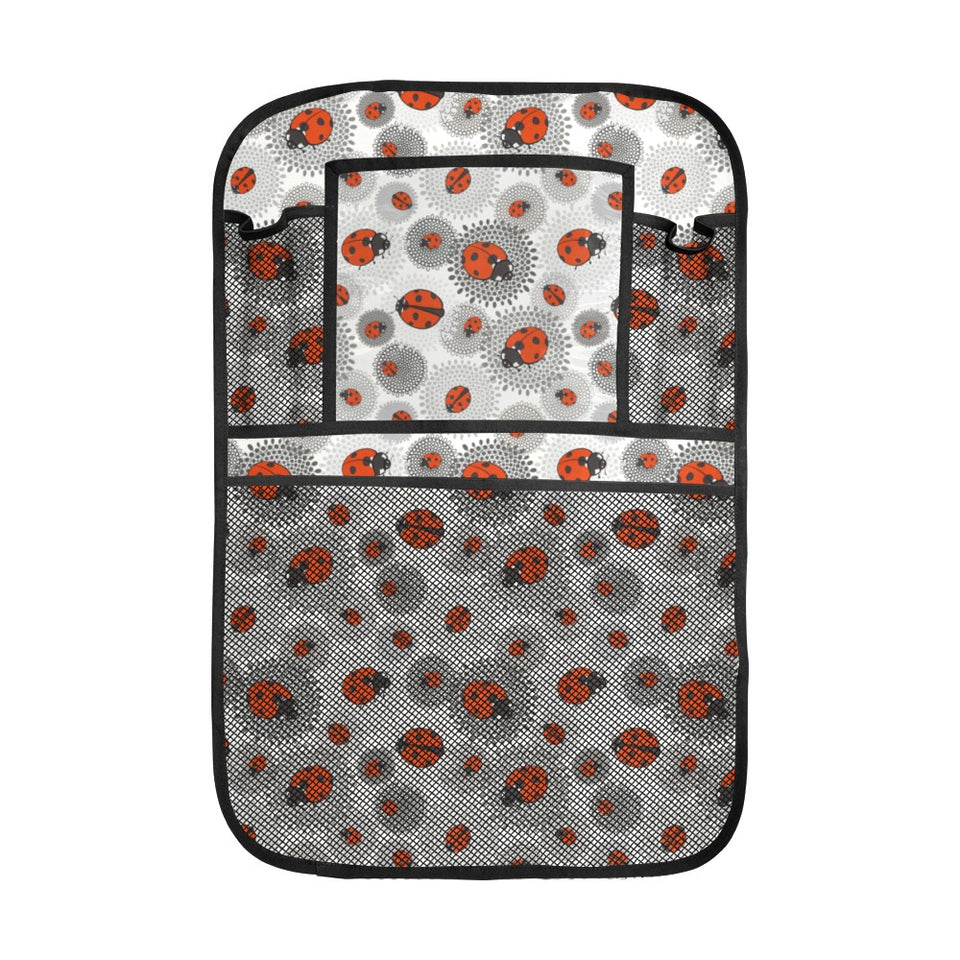 Ladybug Pattern Print Design 05 Car Seat Back Organizer