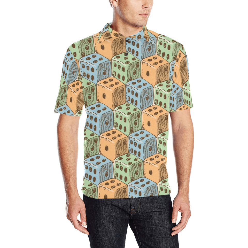 Dice Pattern Print Design 05 Men's All Over Print Polo Shirt