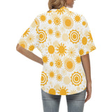 Sun design pattern Women's All Over Print Hawaiian Shirt