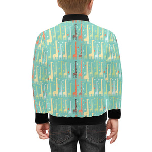 Giraffe Pattern Print Design 01 Kids' Boys' Girls' Bomber Jacket