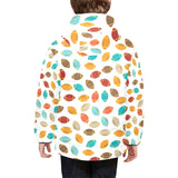 Colorful american football ball pattern Kids' Boys' Girls' Padded Hooded Jacket