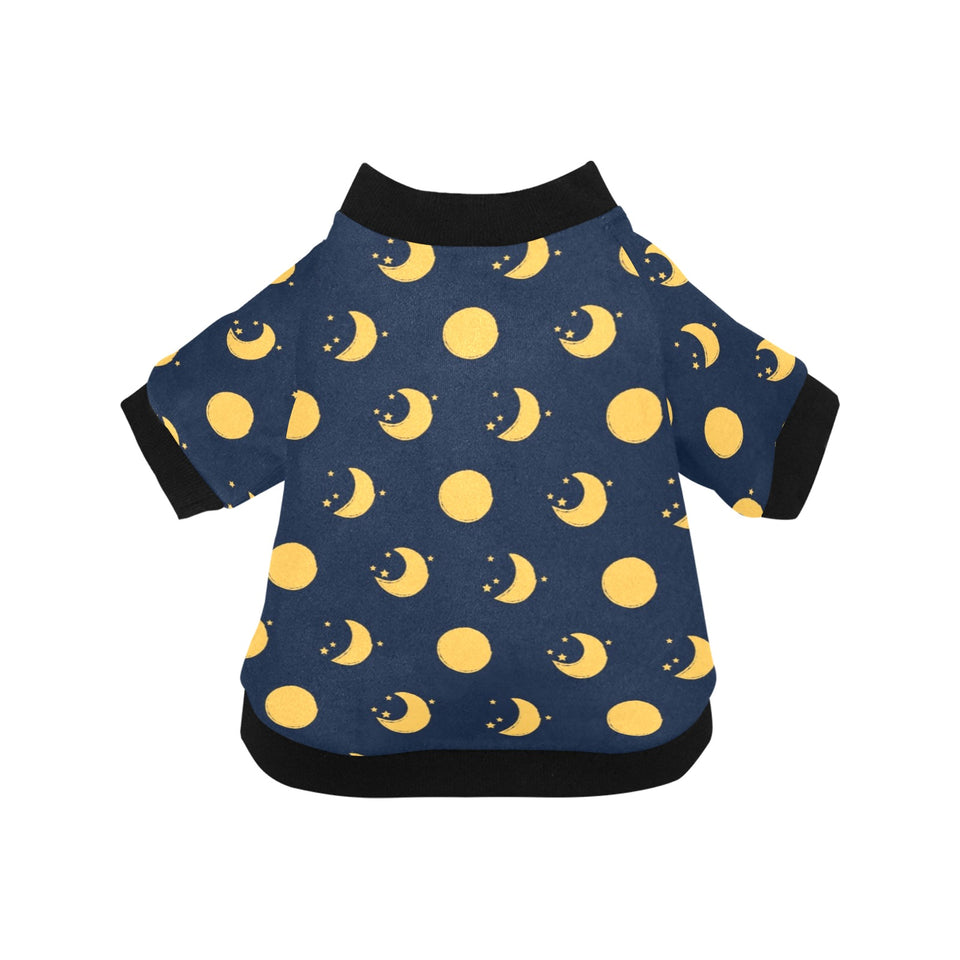 Moon star pattern All Over Print Pet Dog Round Neck Fuzzy Shirt