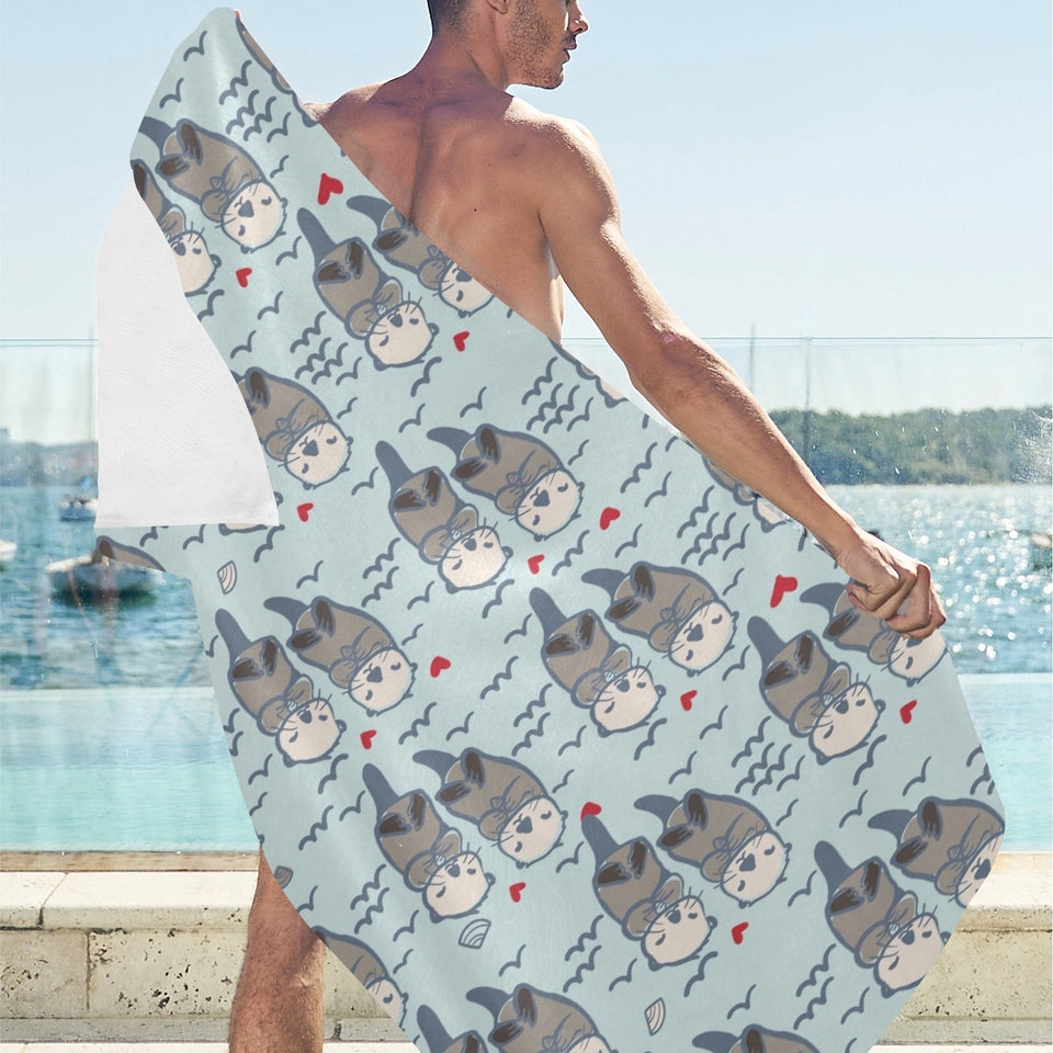 Lovely Sea Otter Pattern Beach Towel
