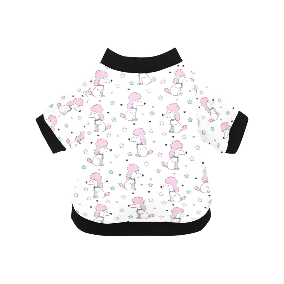 Cute poodle dog star pattern All Over Print Pet Dog Round Neck Fuzzy Shirt