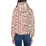 Popcorn Pattern Print Design 05 Women's Padded Hooded Jacket