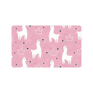 Llama Alpaca pink background Doormat