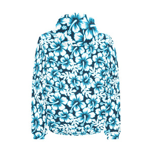 Hibiscus Pattern Print Design 04 Men's Padded Hooded Jacket