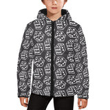 Dice Pattern Print Design 01 Kids' Boys' Girls' Padded Hooded Jacket