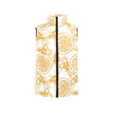 hand drawn orange fruit pattern Women's Padded Vest