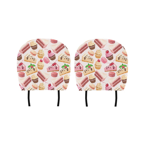 Cake cupcake sweets pattern Car Headrest Cover