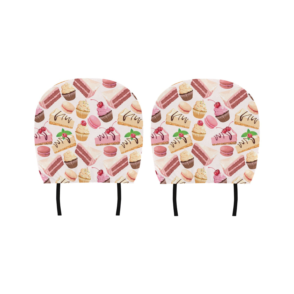 Cake cupcake sweets pattern Car Headrest Cover