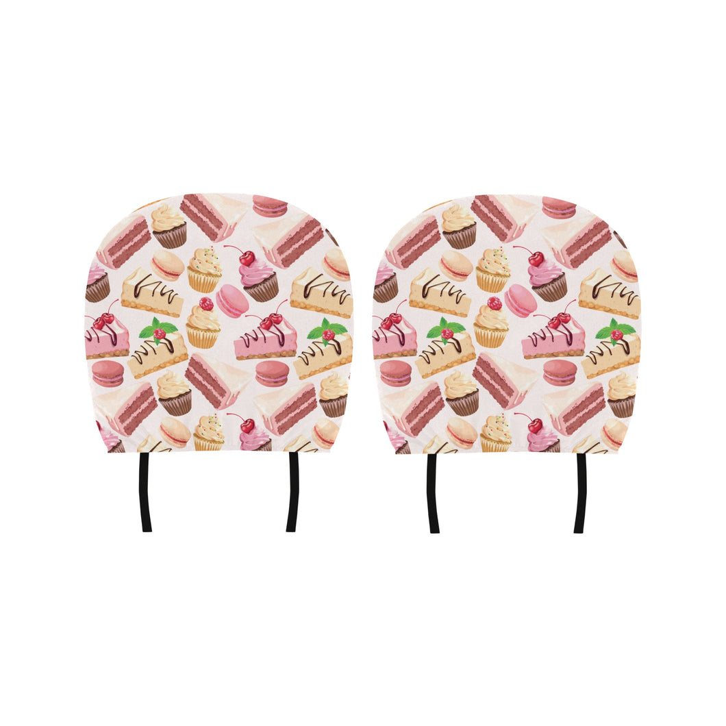Cake cupcake sweets pattern Car Headrest Cover