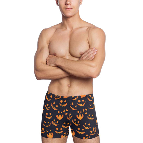 Halloween pattern Pumpkin background Men's Swimming Trunks