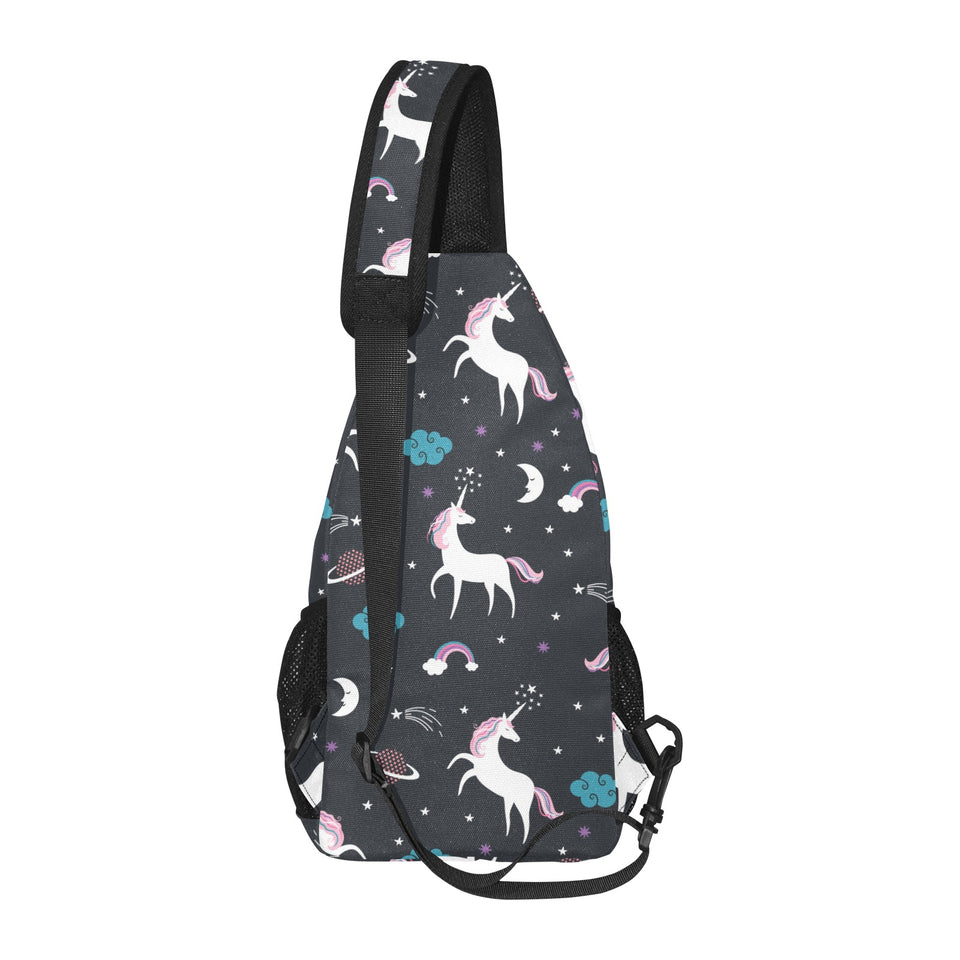 unicorn rainbows moon clound star pattern All Over Print Chest Bag