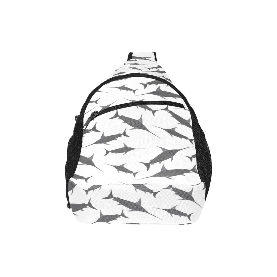 Swordfish Pattern Print Design 04 All Over Print Chest Bag