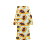 Watercolor papaya pattern Blanket Robe with Sleeves