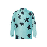Sea turtle with blue ocean backgroud Men's Long Sleeve Polo Shirt