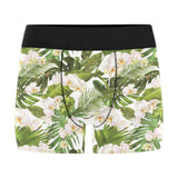White orchid flower tropical leaves pattern Men's All Over Print Boxer Briefs Men's Underwear